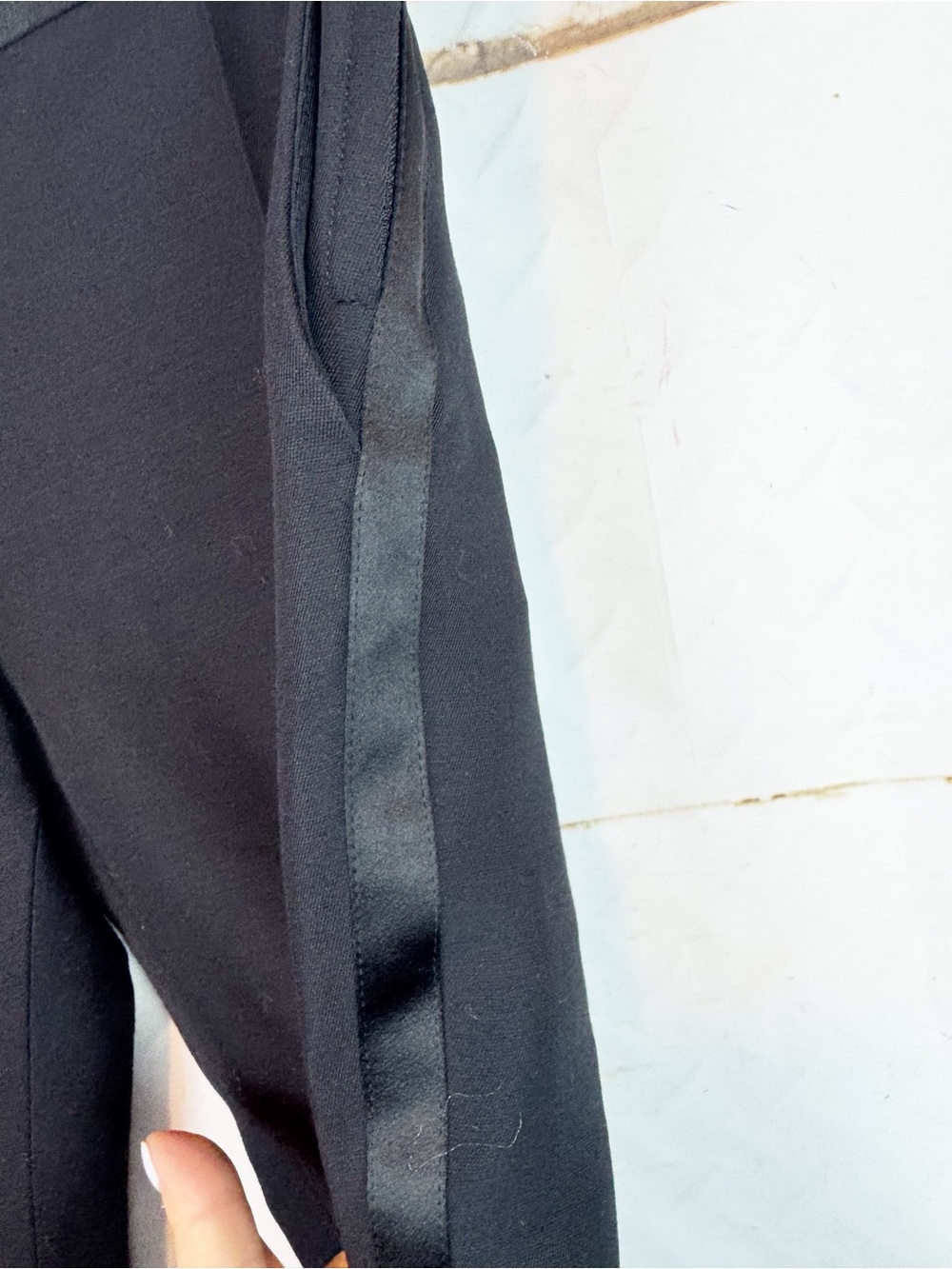 Victoria Beckham | Black Cropped Tuxedo Pant, 4 View 4